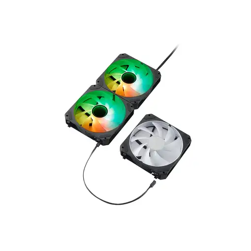 ABYSM Gaming Ventilador Arclight 2.0 Pack 3 en 1 Negro, Iluminación ARGB y Capacid