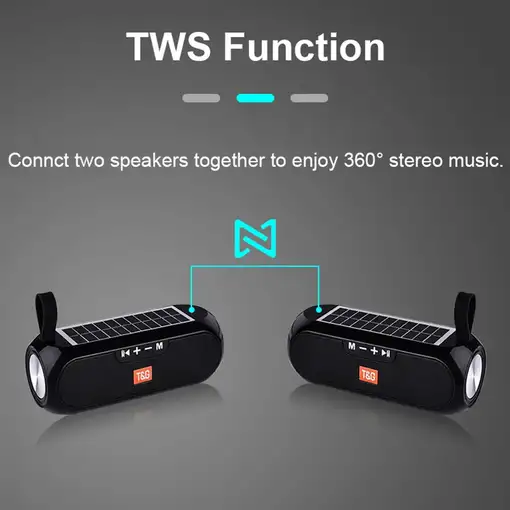 Altavoz Bluetooth estéreo Klack TG-182 inalámbrico Solar AUX