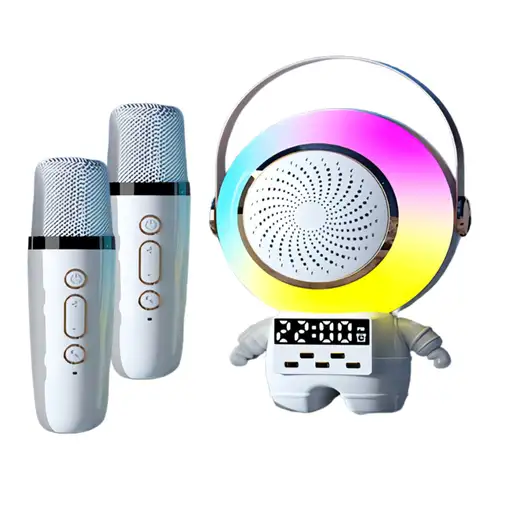 Altavoz Karaoke Klack con forma de Astronauta y doble micrófono