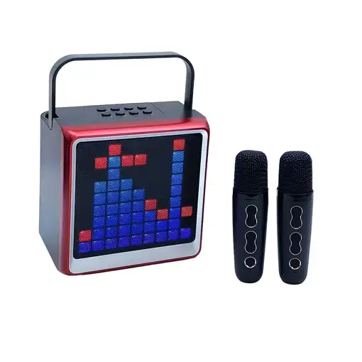 Altavoz Karaoke Bluetooth Portátil Klack con Leds RGB - Rojo