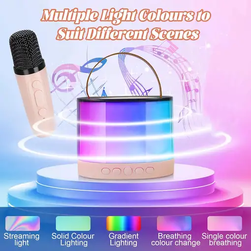 Altavoz portátil de Karaoke Klack con un micrófono