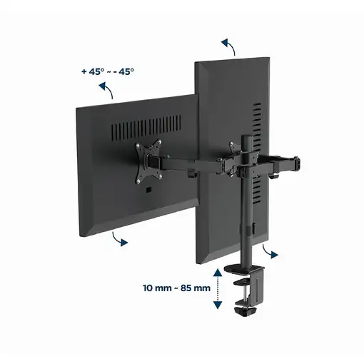 Gembird MA-D2-03 soporte para monitor 81,3 cm (32") Escritorio Negro