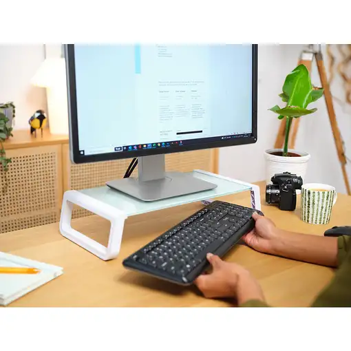 Trust 25351 soporte para monitor Escritorio Transparente, Blanco