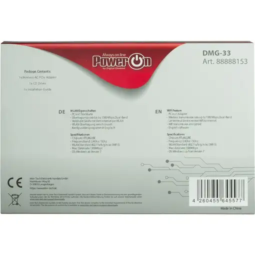 Inter-Tech DMG-33 Interno WLAN 1300 Mbit/s