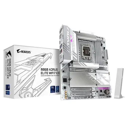 GIGABYTE B860 AORUS ELITE WIFI7 ICE Placa base - CPUs Intel Core Ultra, VRM de 14+