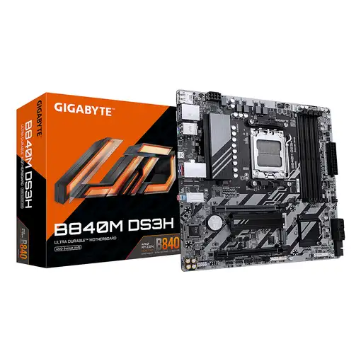 GIGABYTE B840M DS3H Placa base - Procesadores AMD Ryzen 9000, VRM de 8+2+2 fases,