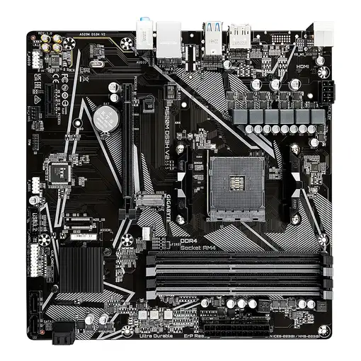 GIGABYTE Placa base A520M DS3H V2 - Soporta CPUs AMD Ryzen serie 5000 AM4, hasta 4