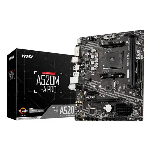 MSI A520M-A PRO placa base AMD A520 Zócalo AM4 micro ATX