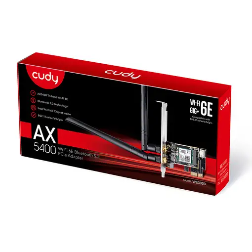 Cudy WE3000 adaptador y tarjeta de red Interno WLAN / Bluetooth 2400 Mbit/s