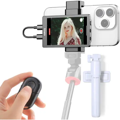 Pantalla Monitor Espejo Klack Vlog Selfie con kit de montaje y tripode