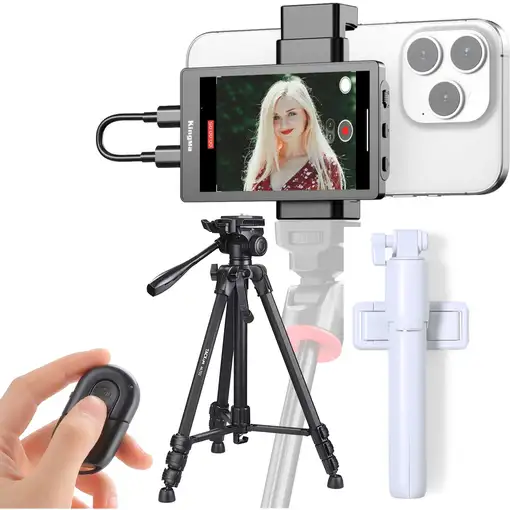 Pantalla Monitor Espejo Klack Selfie kit de montaje, trípode y pié profesional