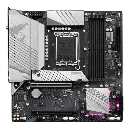 GIGABYTE B760M AORUS ELITE AX Placa Base - Compatible con procesadores Intel Core