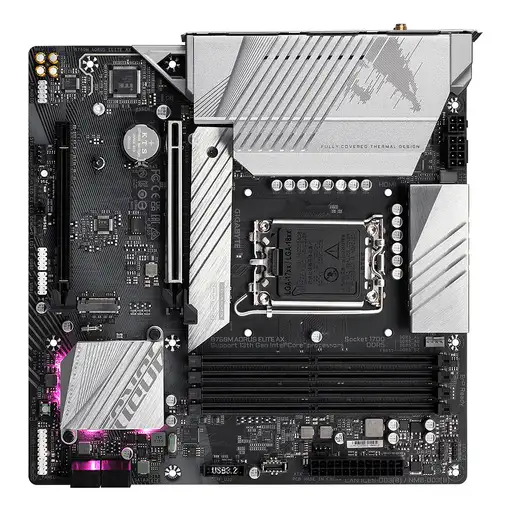 GIGABYTE B760M AORUS ELITE AX Placa Base - Compatible con procesadores Intel Core