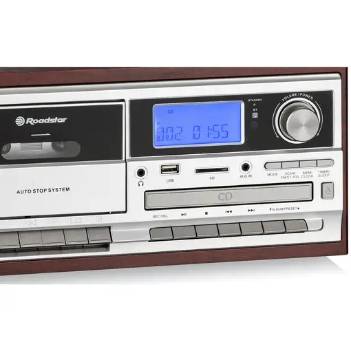 Roadstar HIF-8892EBT sistema de audio para el hogar 8 W Cereza (fruta), Plata, Mad