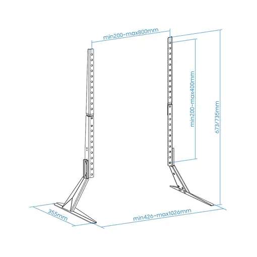 TooQ Soporte de mesa para pantallas 23”-75”