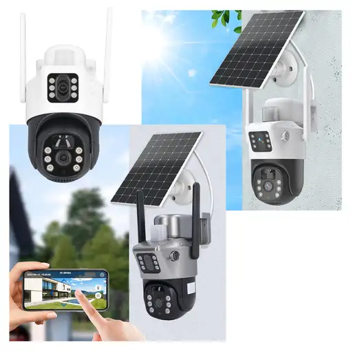 Cámara de Seguridad Solar Klack Wifi para el Hogar con doble lente