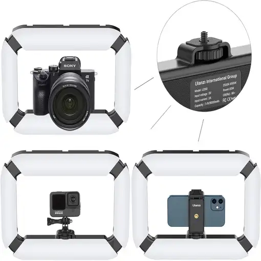 Ulanzi Anillo Luz LED Bicolor 2500K-8500K CRI 96+ Batería 8000mAh 3 Zapatas''