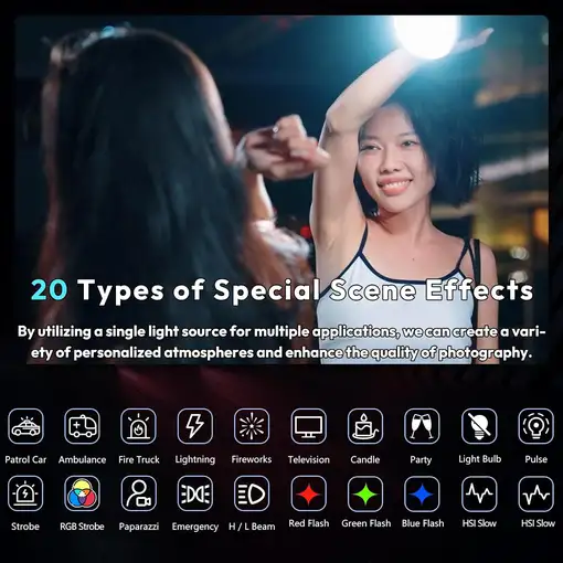 Foco LED 40W RGB 2500-6500K Bicolor 3400mAh COB 0-359°