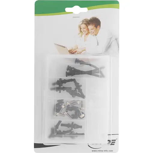 InLine 36216I kit de montaje Negro, Plata Caucho