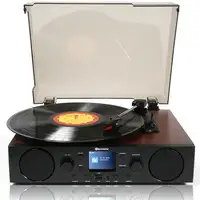 Roadstar TTR-8850ED BT tocadisco Tocadiscos de tracción por correa Negro, Madera