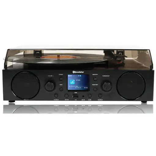 Roadstar TTR-8850ED BT tocadisco Tocadiscos de tracción por correa Negro, Madera