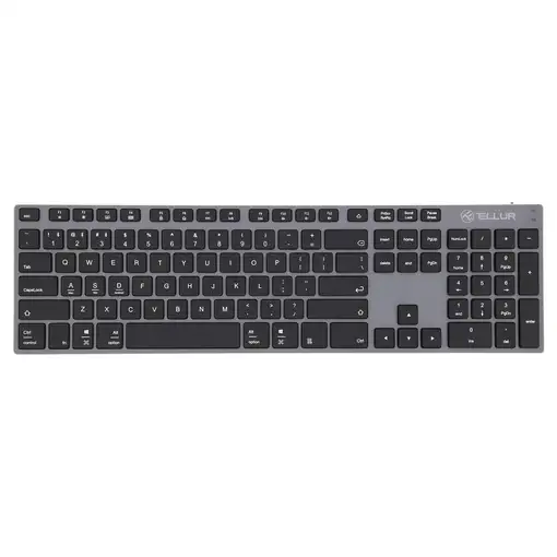 Teclado inalámbrico Tellur Shade, Bluetooth, EE. UU., Alu, gris-negro