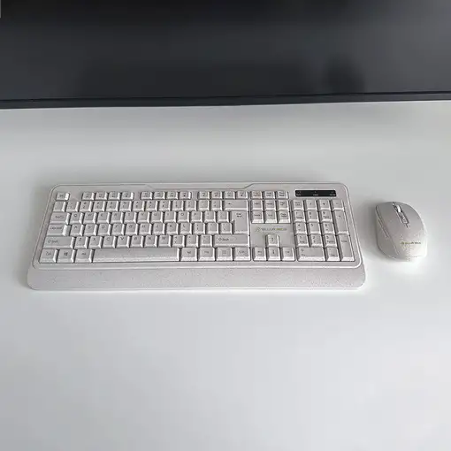 Kit de teclado y ratón inalámbrico Tellur Green, 2,4 GHz, nano receptor, crema