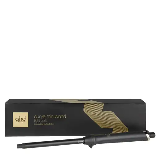 Rizador de pelo, 185 °C, cerámica, cable giratorio de 2,7 m, Curve Thin Wand GHD