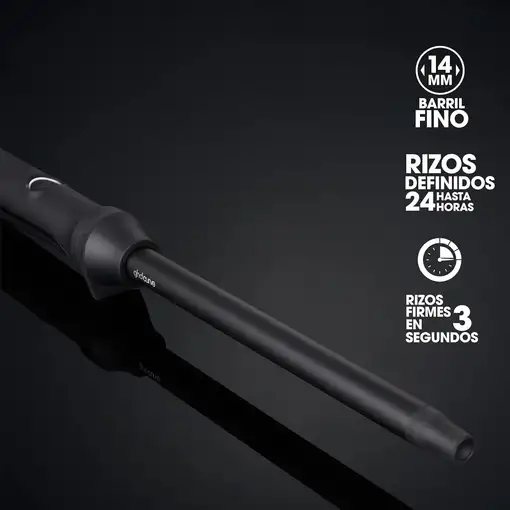 Rizador de pelo, 185 °C, cerámica, cable giratorio de 2,7 m, Curve Thin Wand GHD