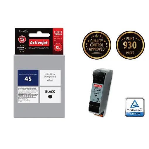 Activejet Tinta AH-45N (repuesto HP 45 51645A; Supreme; 44 ml; negro)