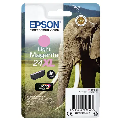 Epson Elephant Cartucho 24XL magenta claro (etiqueta RF)
