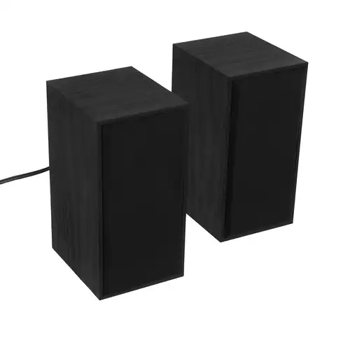 Altavoces Tellur Basic 2.0, 6W, USB/Jack, Carcasa de madera, negro