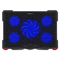 Tellur Basic Cooling pad, 17'', 5 ventiladores, LED, 2xUSB, negro