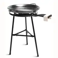 Set Paellero Gas 60cm +Paellera 65cm 22 Raciones +Soporte 3 Patas Kit JUMBO Briebe