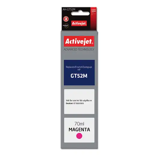 Activejet Tinta AH-GT52M (repuesto HP GT52M M0H55AE; Supreme; 70 ml; rojo)