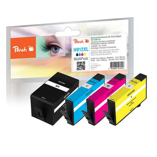 Peach PI300-977 cartucho de tinta 4 pieza(s) Compatible Alto rendimiento (XL) Negr Peach PI300-977 cartucho de tinta 4 pieza(s) Compatible Alto rendimiento (XL) Negr