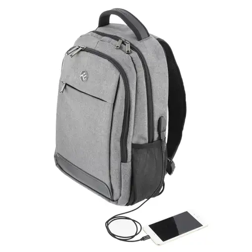 Mochila Tellur Companion Notebook, 15.6\, puerto USB, gris