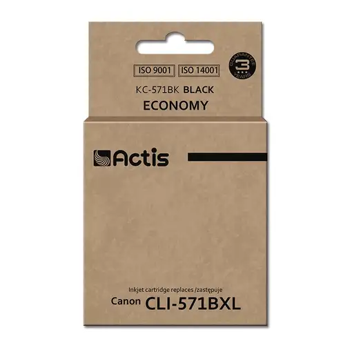 Actis Tinta KC-571Bk (Canon CLI-571BK de repuesto; estándar; 12 ml; negra)
