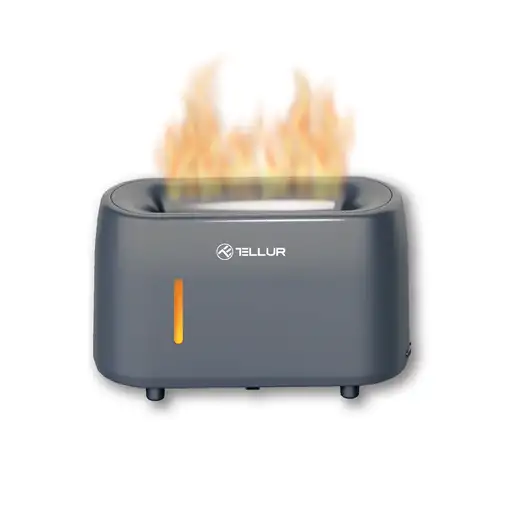 Difusor de Aromas Tellur Flame, 240ml, 12 horas, mando a distancia, gris