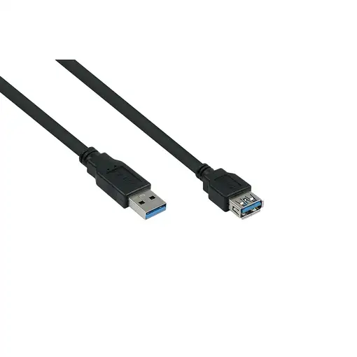 Alcasa UK30P-ASA-020S cable USB USB 3.2 Gen 1 (3.1 Gen 1) 2 m USB A Negro