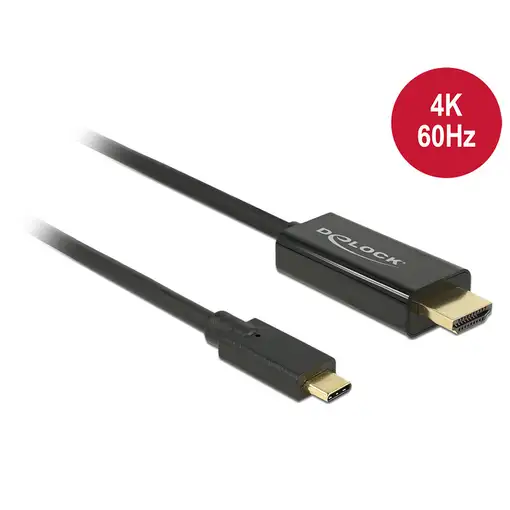 DeLOCK 85291 adaptador de cable de vídeo 2 m USB Tipo C HDMI Negro