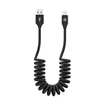 Cable de Datos Extensible Tellur USB a Lightning, 3A, 1.8m, negro