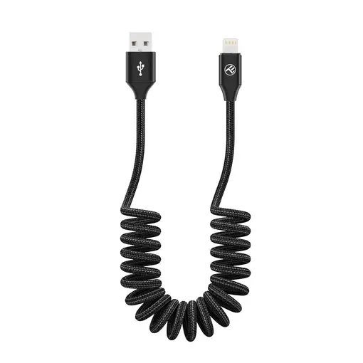 Cable de Datos Extensible Tellur USB a Lightning, 3A, 1.8m, negro
