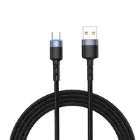 Cable de datos Tellur USB a tipo C con luz LED, 3A, 1,2 m, negro
