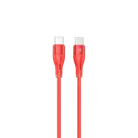 Cable de datos de silicona Tellur tipo C a tipo C, 3A, PD60W, 1 m, rojo