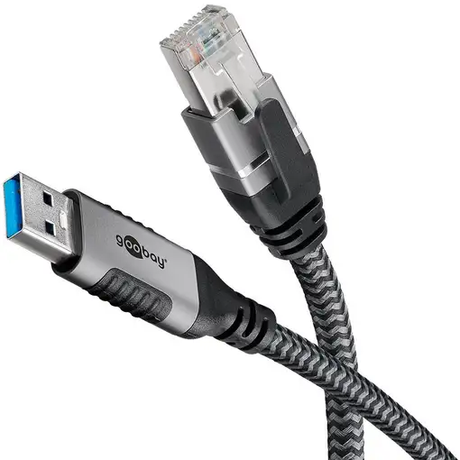 Goobay 70692 cambiador de género para cable USB A RJ-45 Negro, Plata Goobay 70692 cambiador de género para cable USB A RJ-45 Negro, Plata