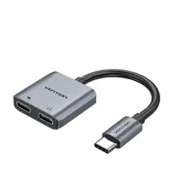 Vention Conversor USB Tipo-C BGZHA/ USB Tipo-C Macho - 2x USB Tipo-C Hembra (Audio