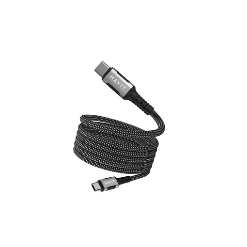 Havit 6939119077549 cable USB 1 m USB C Negro, Plata, Blanco
