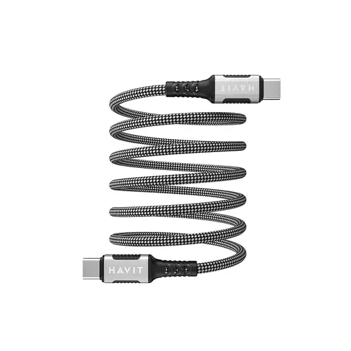 Havit 6939119077549 cable USB 1 m USB C Negro, Plata, Blanco