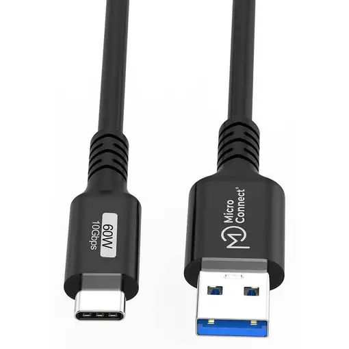 Microconnect USB3.2AC1 cable USB USB 3.2 Gen 2 (3.1 Gen 2) 1 m USB C USB A 60 W Ne